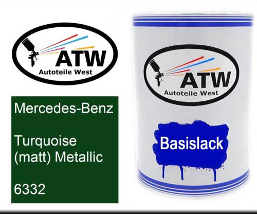 Mercedes-Benz, Turquoise (matt) Metallic, 6332: 500ml Lackdose, von ATW Autoteile West.